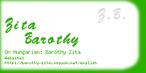 zita barothy business card