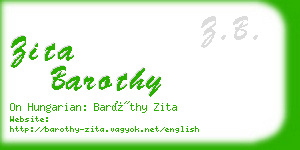 zita barothy business card